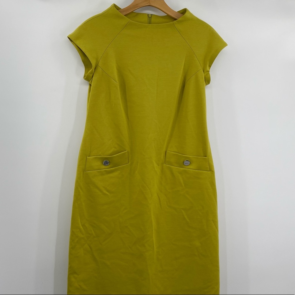Jones New York Green Evening Dress Button Detail Green Midi Dress
